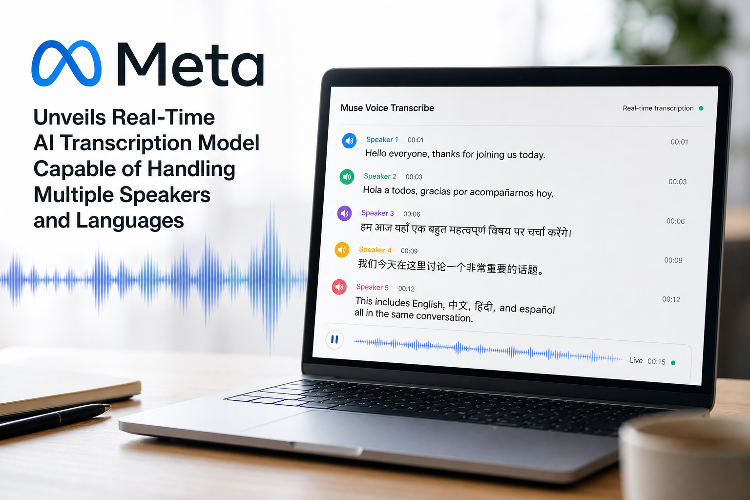 Meta Unveils Real-Time AI Transcription Model Capable of Handling Multiple Speakers and Languages