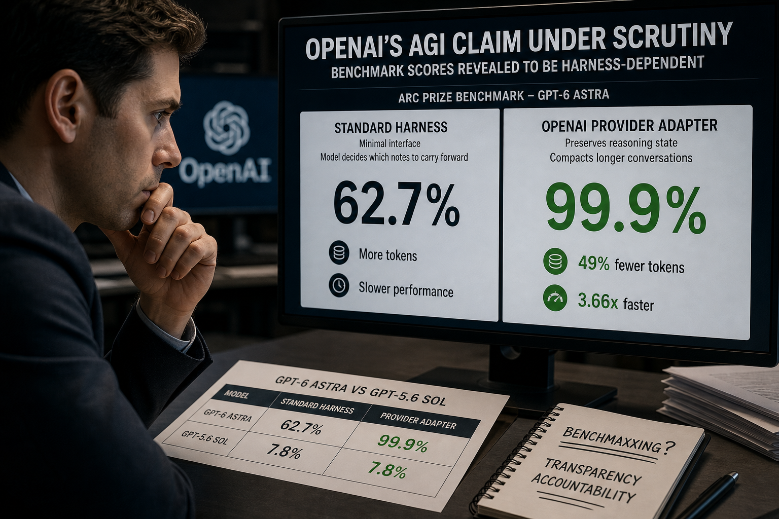 OpenAI's AGI Claim Under Scrutiny as Benchmark Scores Revealed to be Harness-Dependent
