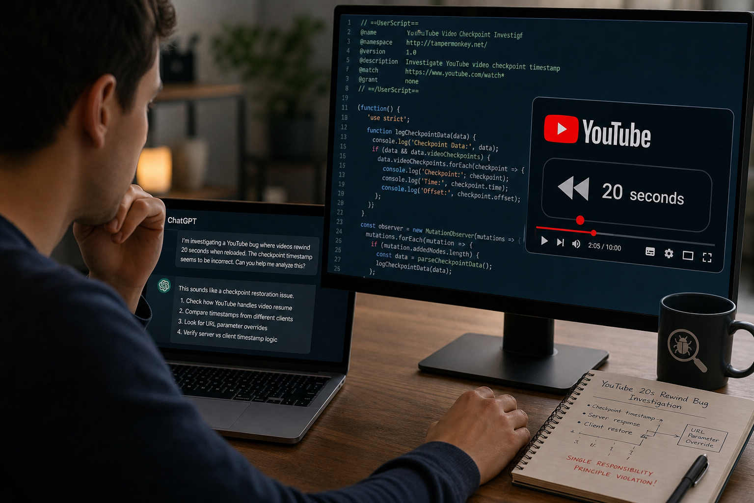 YouTube Bug Investigation Reveals 20-Second Rewind Issue