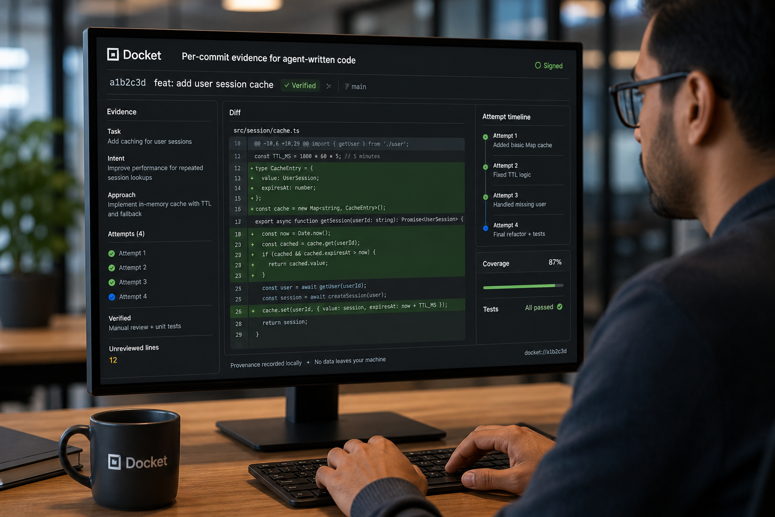 Docket Unveils Per-Commit Evidence Records for Agent-Written Code