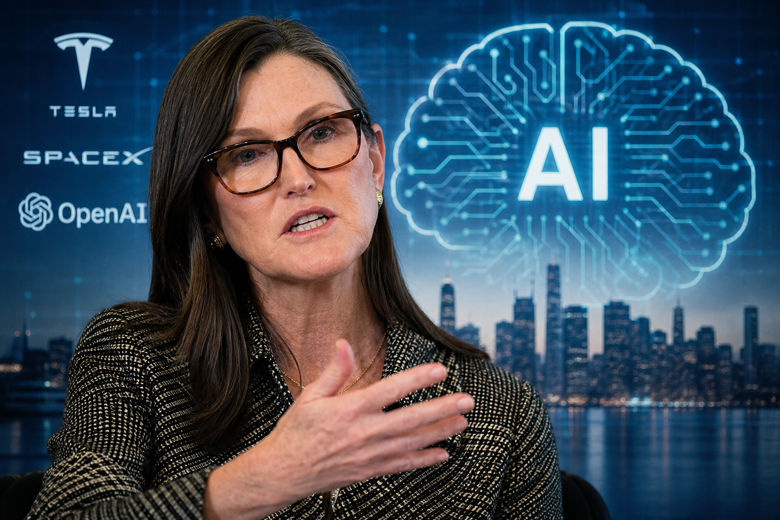 Cathie Wood Dismisses AI Extinction Warnings as 'Ridiculous'