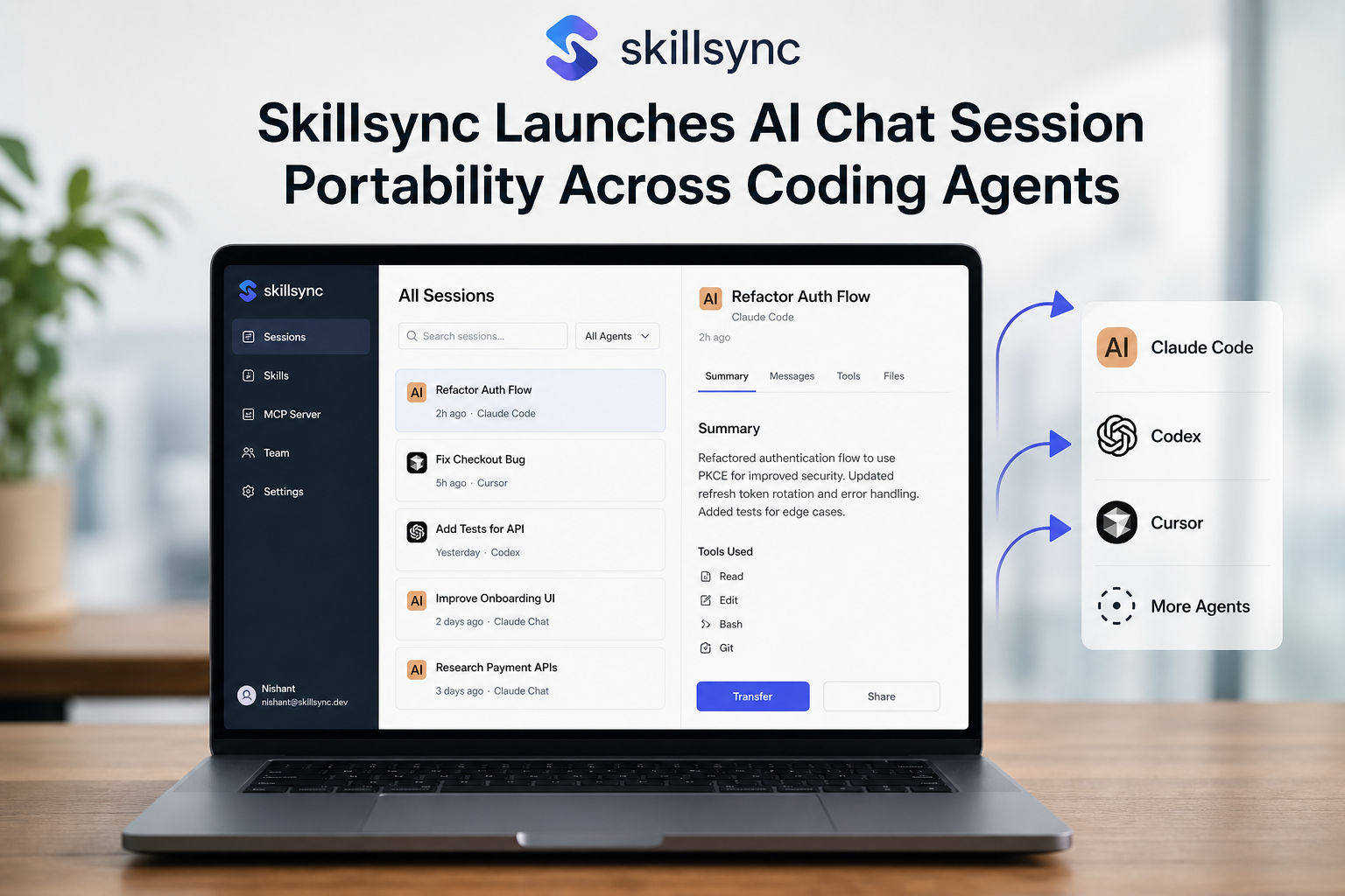 Skillsync Launches AI Chat Session Portability Across Coding Agents