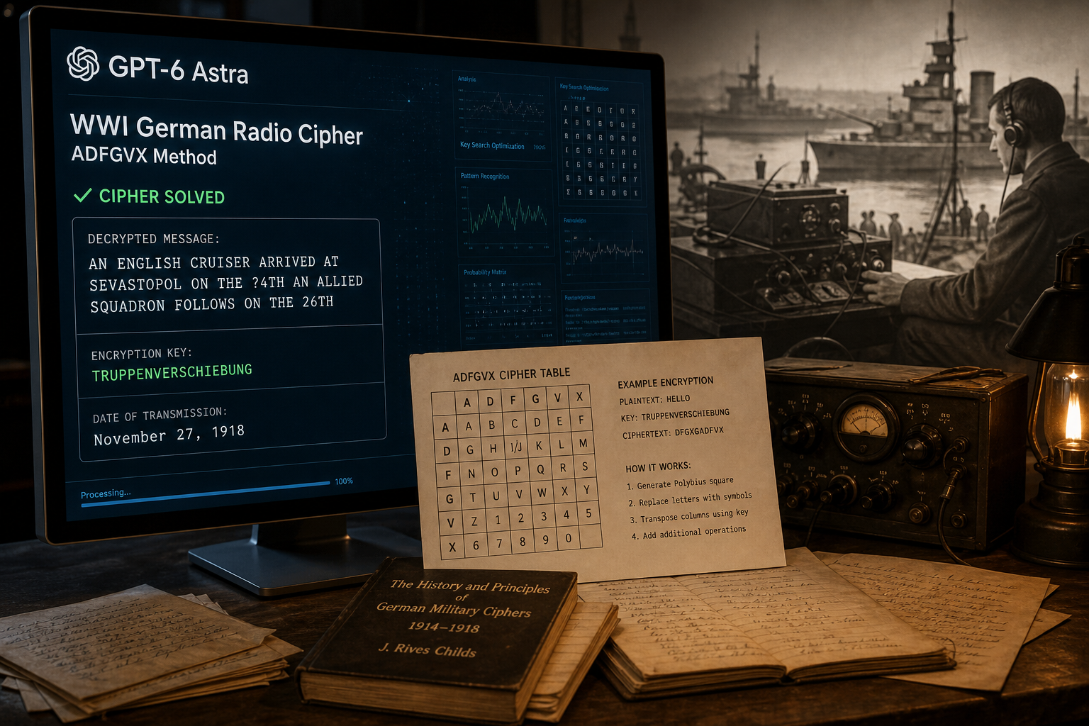 GPT-6 Astra Cracks WWI German Radio Cipher