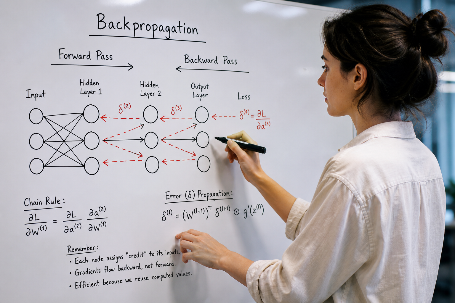 Unpacking the Backward Pass of Backpropagation