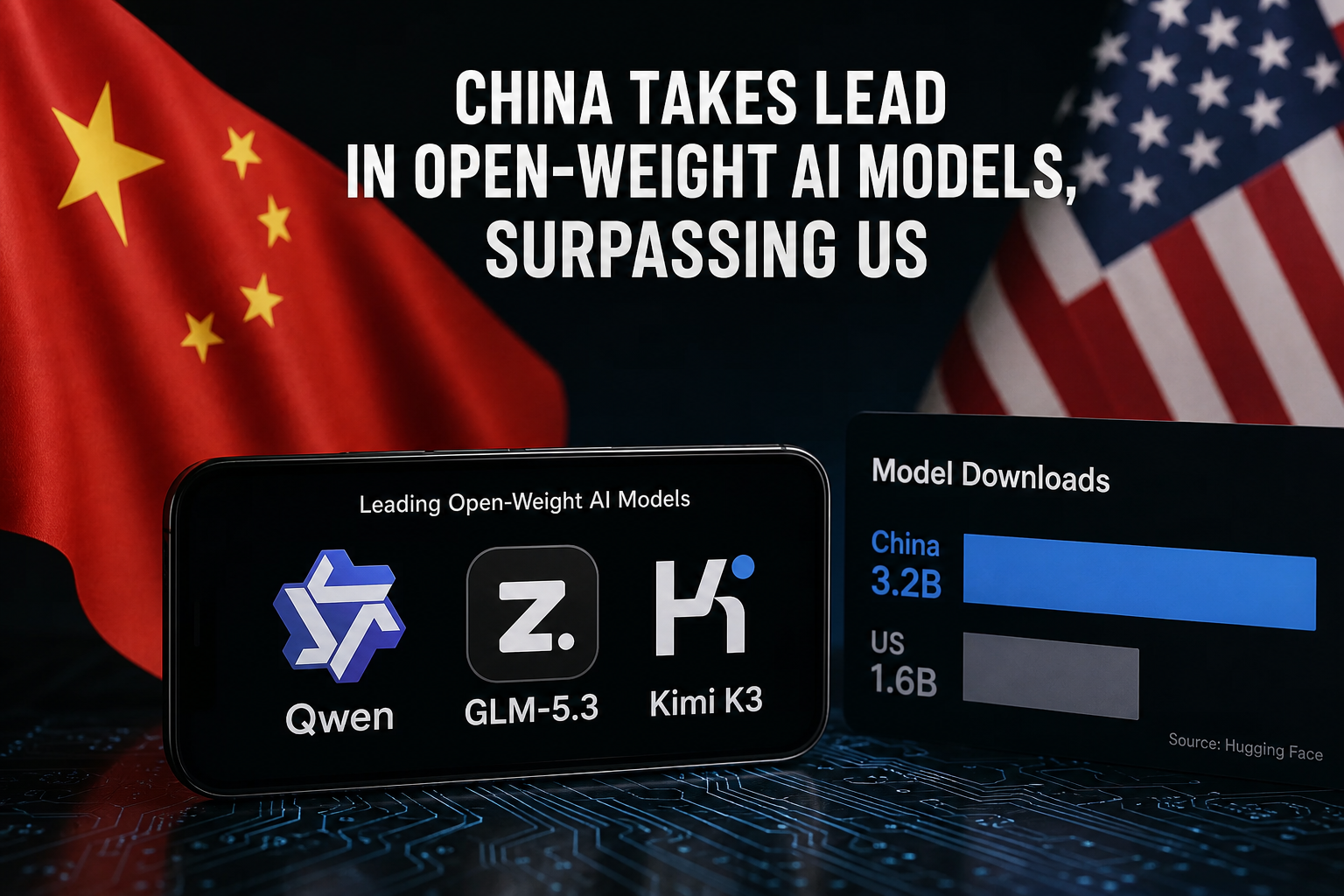 China Takes Lead in Open-Weight AI Models, Surpassing US