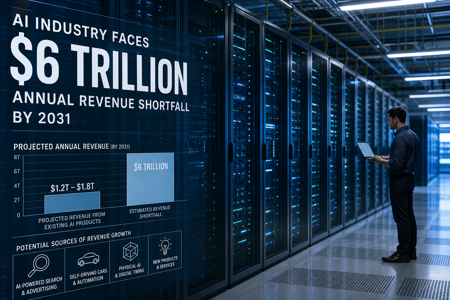 AI Industry Faces $6 Trillion Annual Revenue Shortfall by 2031
