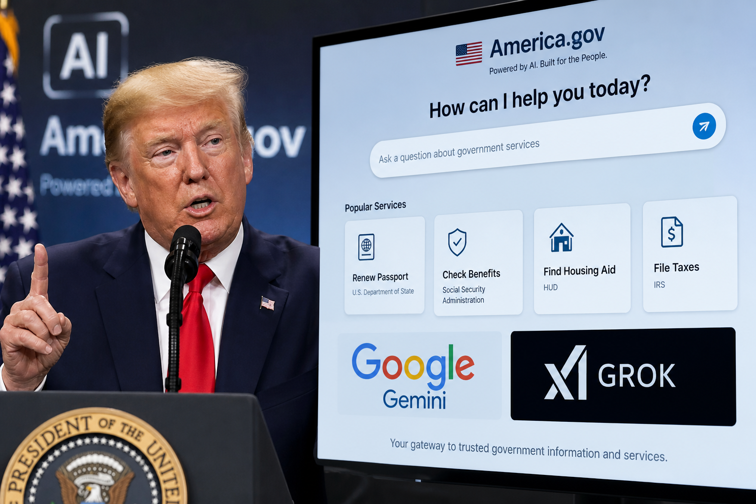 US Government's AI Chatbot Contradicts Trump on Launch Day