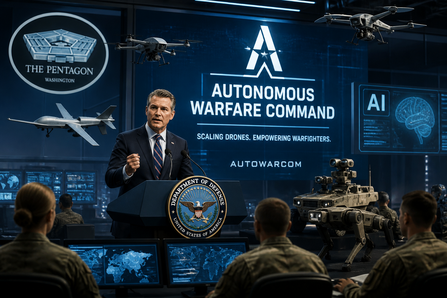 Pentagon Establishes Autonomous Warfare Command to Scale Drones and AI