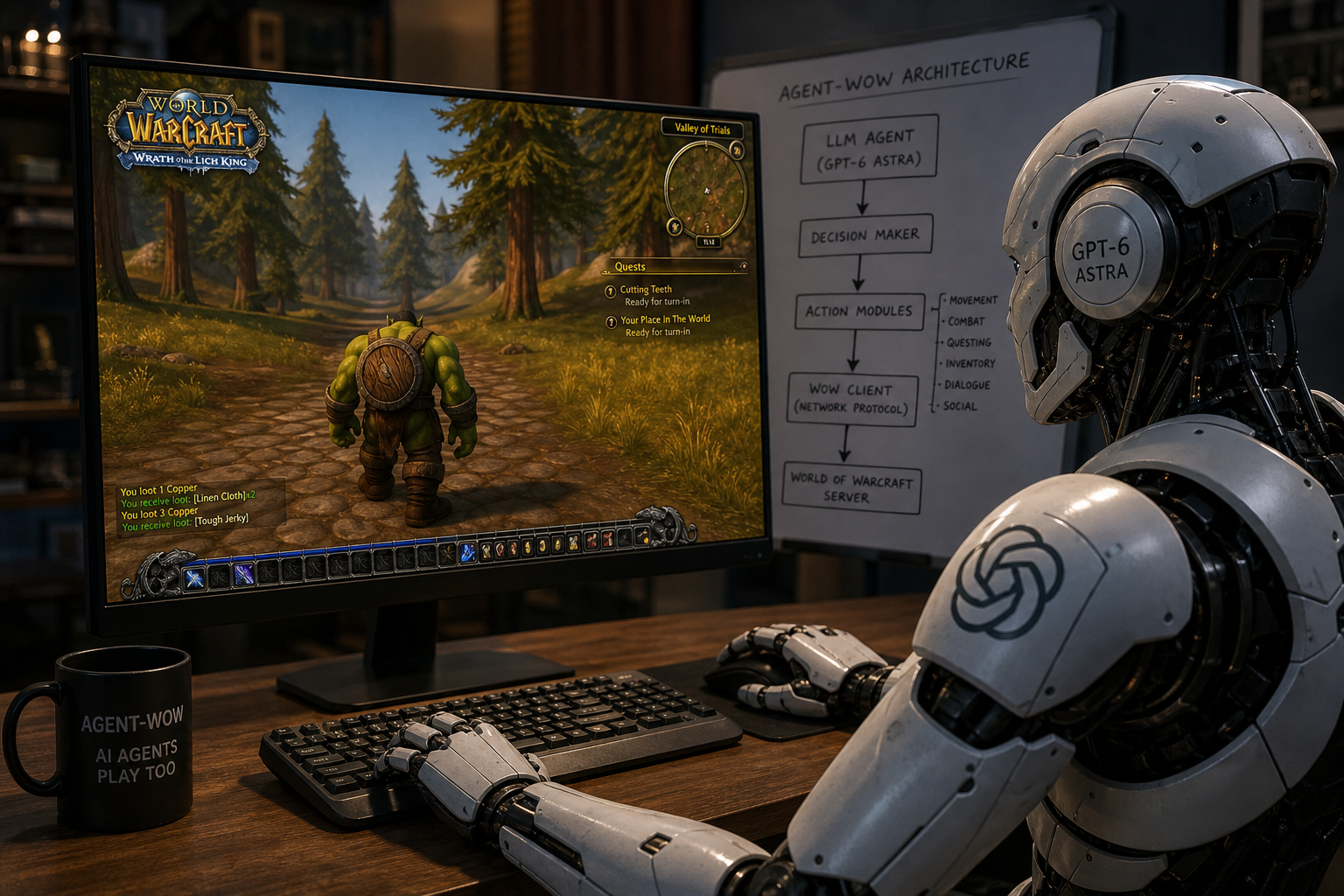 GPT-6 Astra Plays World of Warcraft with Agent-Wow