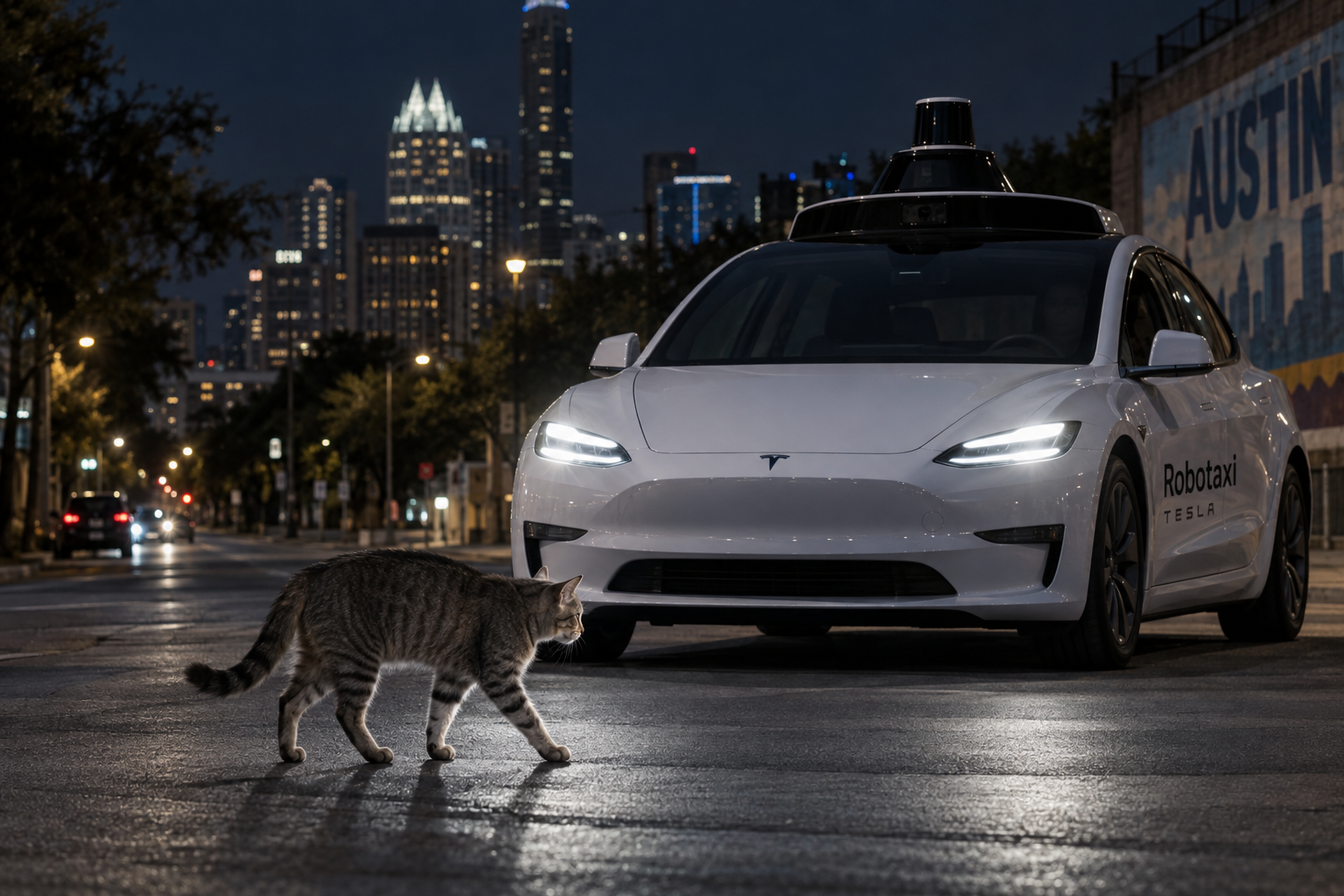 Tesla's Robotaxis Still Struggle to Spot Pets at Night, Says Musk