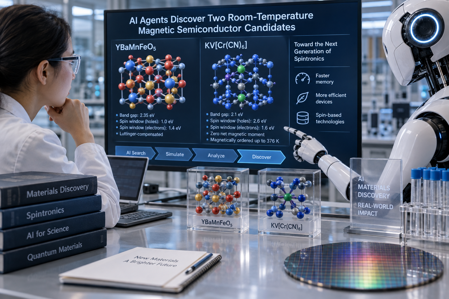 AI Agents Discover Two Room-Temperature Magnetic Semiconductor Candidates