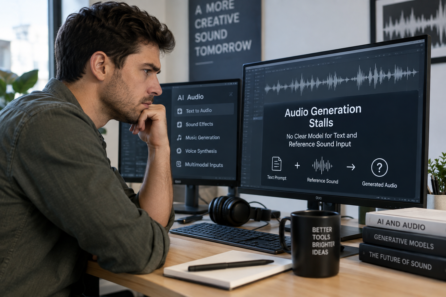 Audio Generation Stalls: No Clear Model for Text and Reference Sound Input
