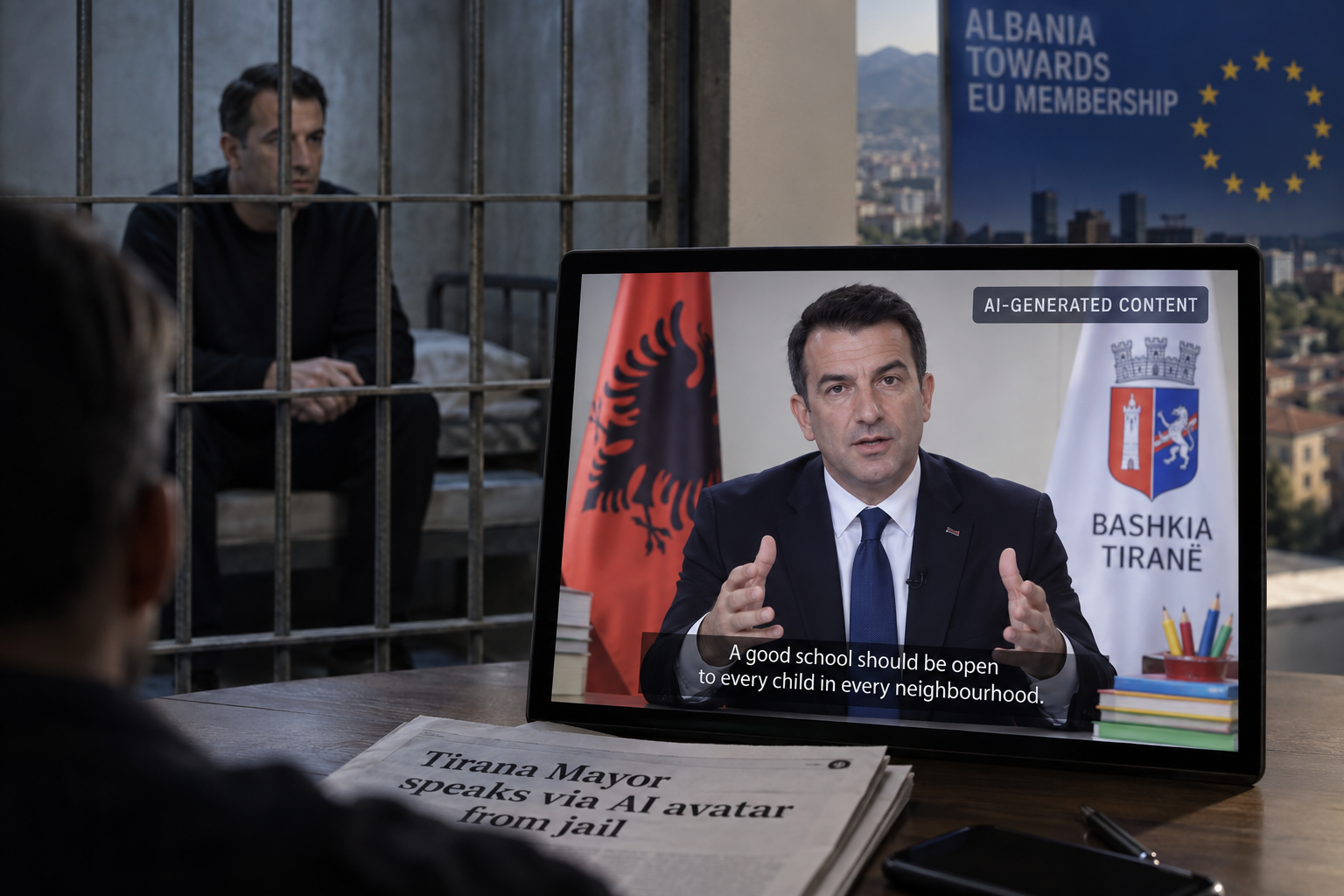 Tirana Mayor Addresses Voters from Jail via AI Avatar