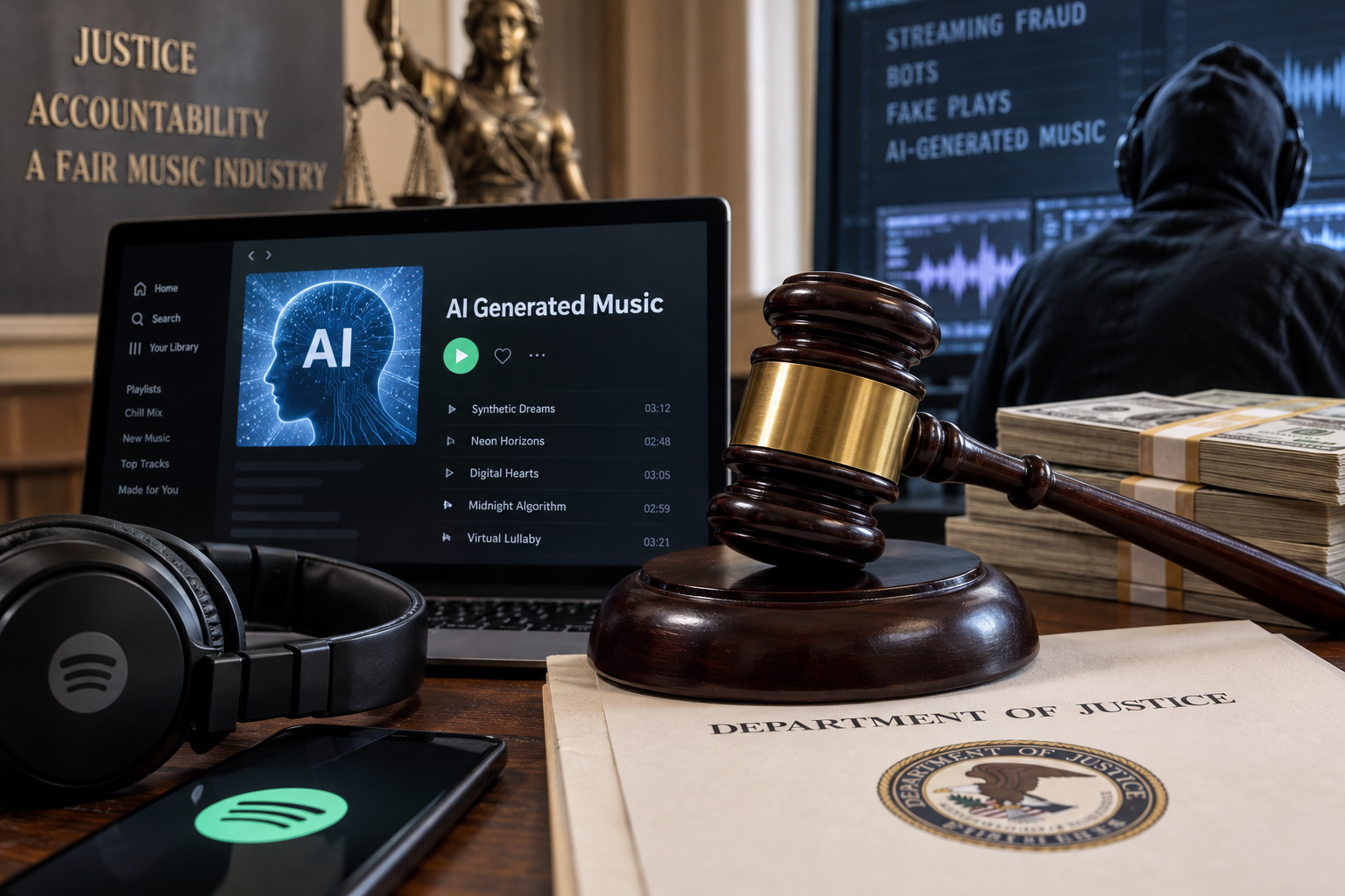 Music Fraudster Jailed for Using AI to Cheat Streaming Services