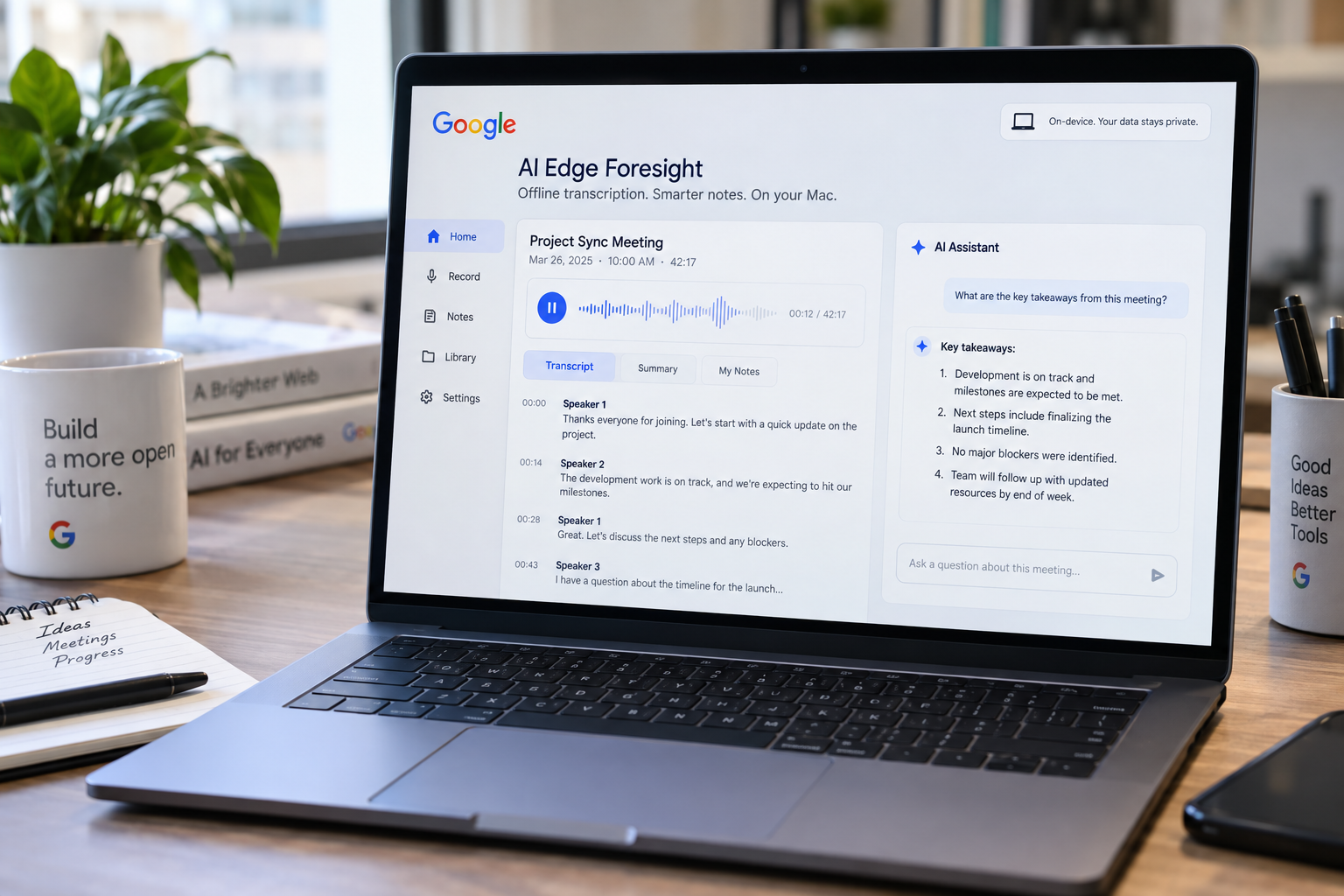 Google Unveils AI Note-Taking App for Offline Transcription