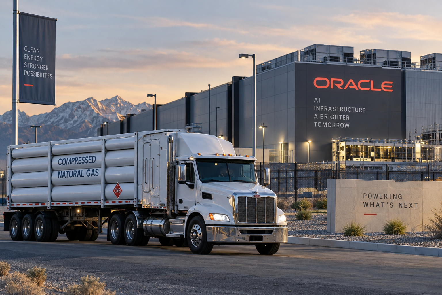 Oracle Turns to Trucking Gas to Power AI Data Centers