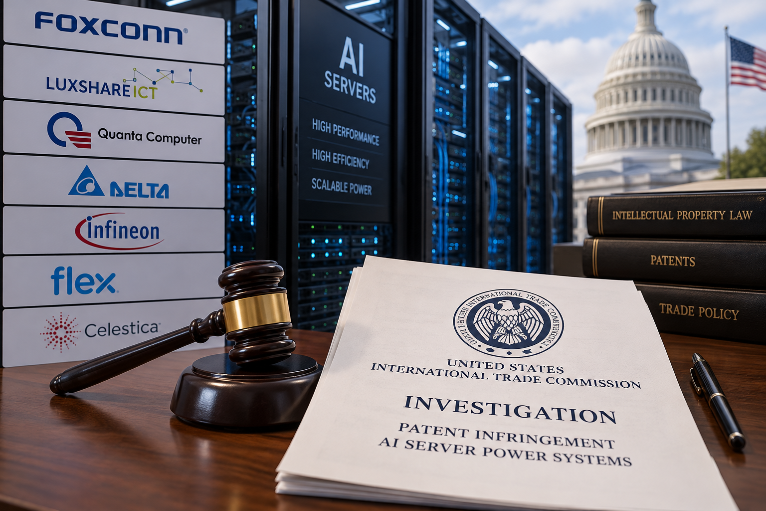 US Probes 20 Tech Firms, Including Foxconn and Luxshare, Over AI Server Power Patents