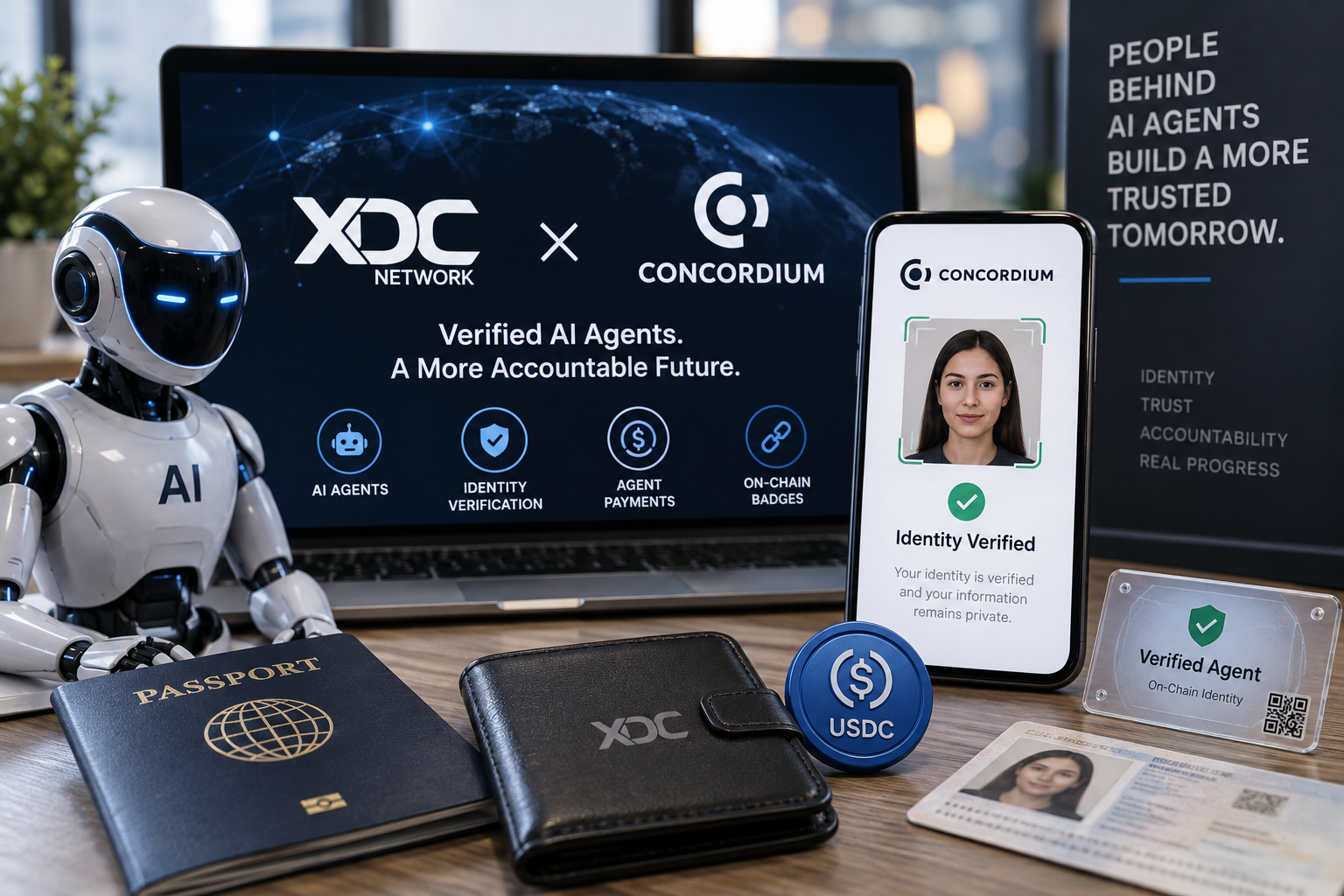 XDC Network Taps Concordium to Verify Who Stands Behind AI Agents