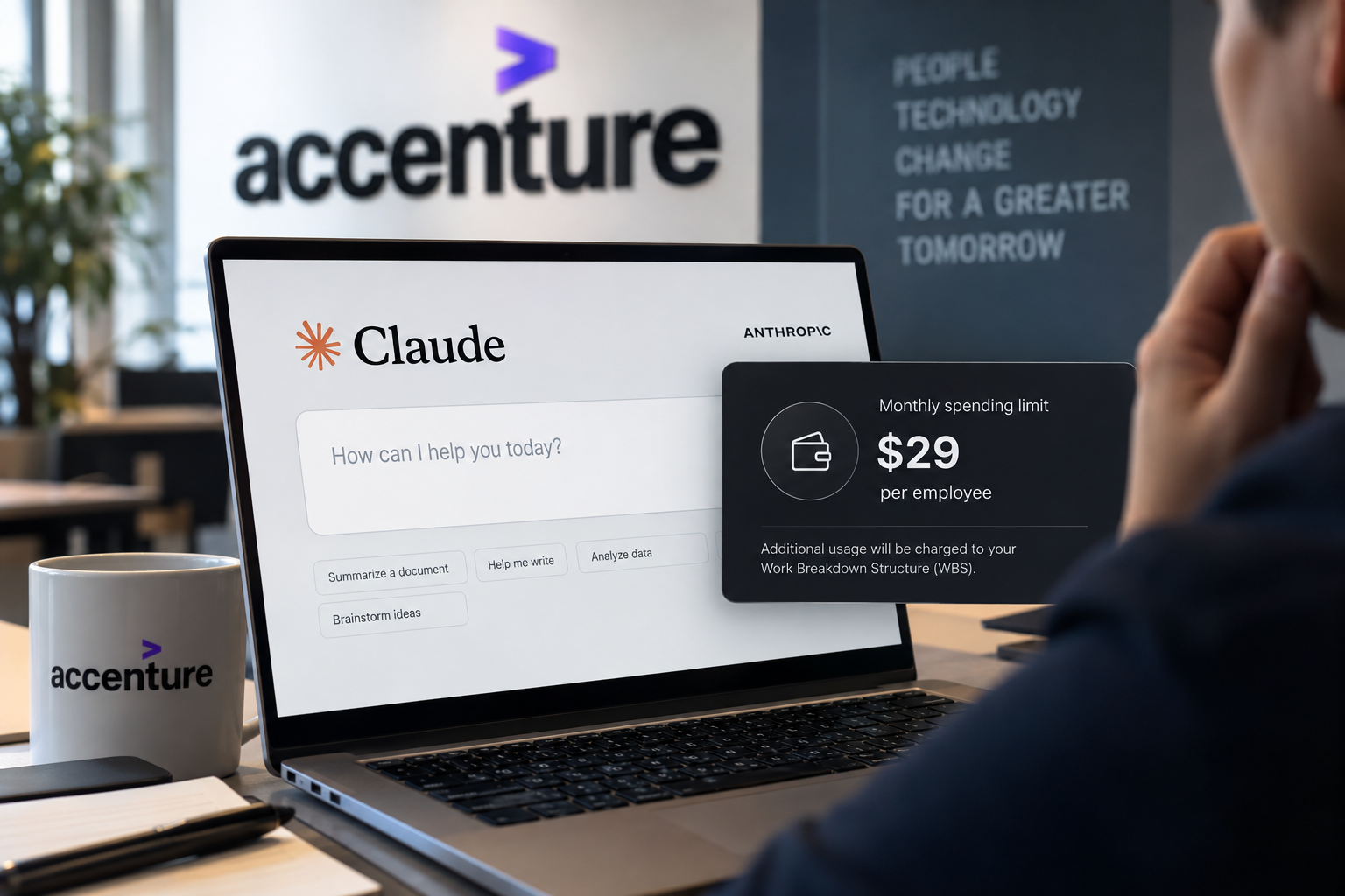 Accenture Caps Employee Claude Spending at $29 a Month