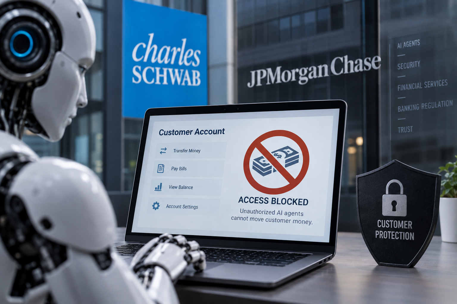 Schwab and JPMorgan Block Outside AI Agents From Moving Customer Money