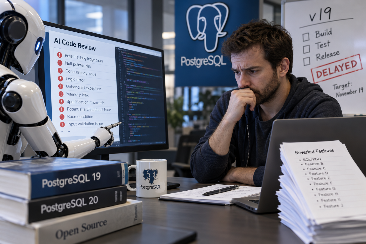 PostgreSQL 19 Delayed as AI Code Reviews Flag More Bugs Than Developers Can Fix