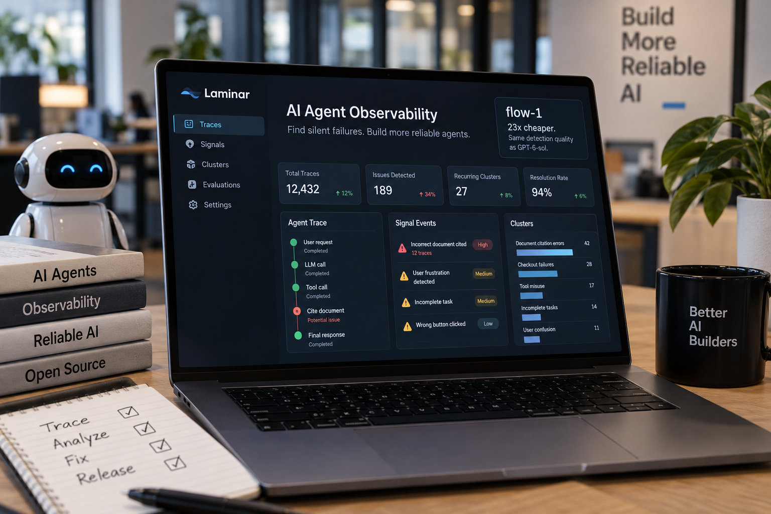Laminar Releases flow-1, a Low-Cost Model for Catching Silent AI Agent Failures