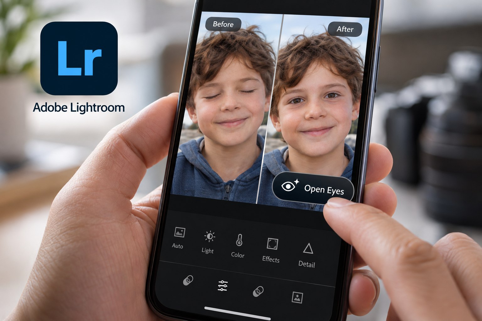 Adobe Lightroom Mobile Adds One-Tap Fix for Closed Eyes