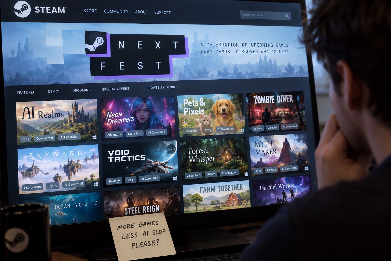 Steam Users Ask for an AI Filter as Next Fest Fills With Generated Games