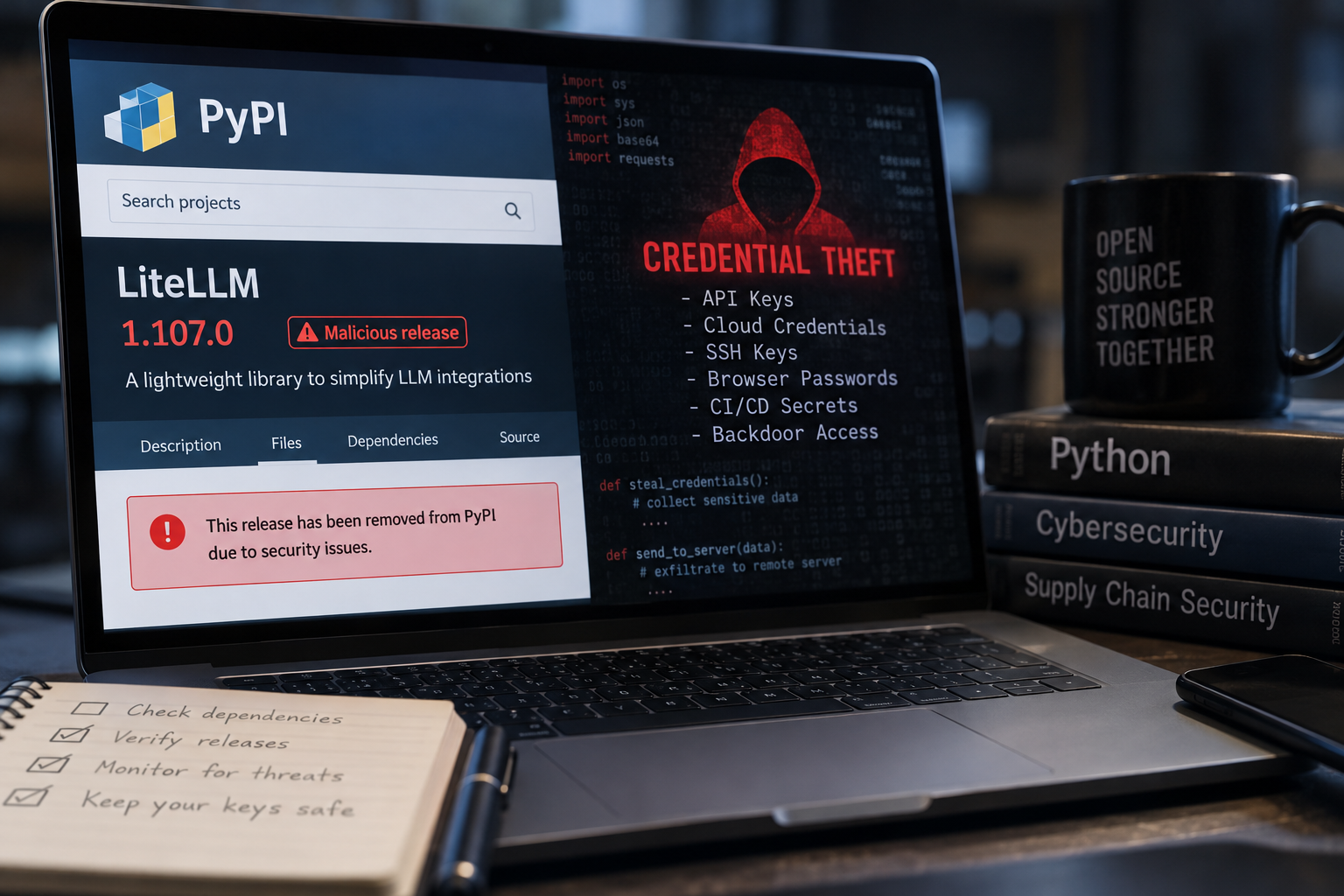 Malicious LiteLLM 1.107.0 Release on PyPI Carried a Credential Stealer and Backdoor