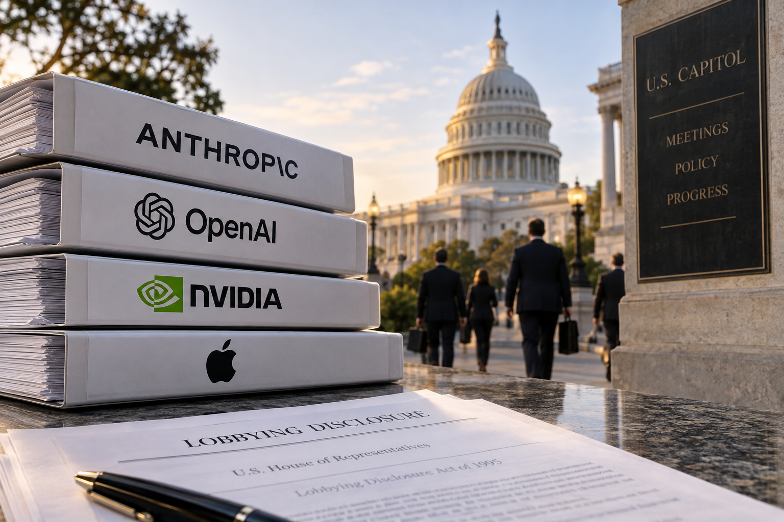 Anthropic, OpenAI and Nvidia Post Record Lobbying Quarters as AI Policy Heats Up