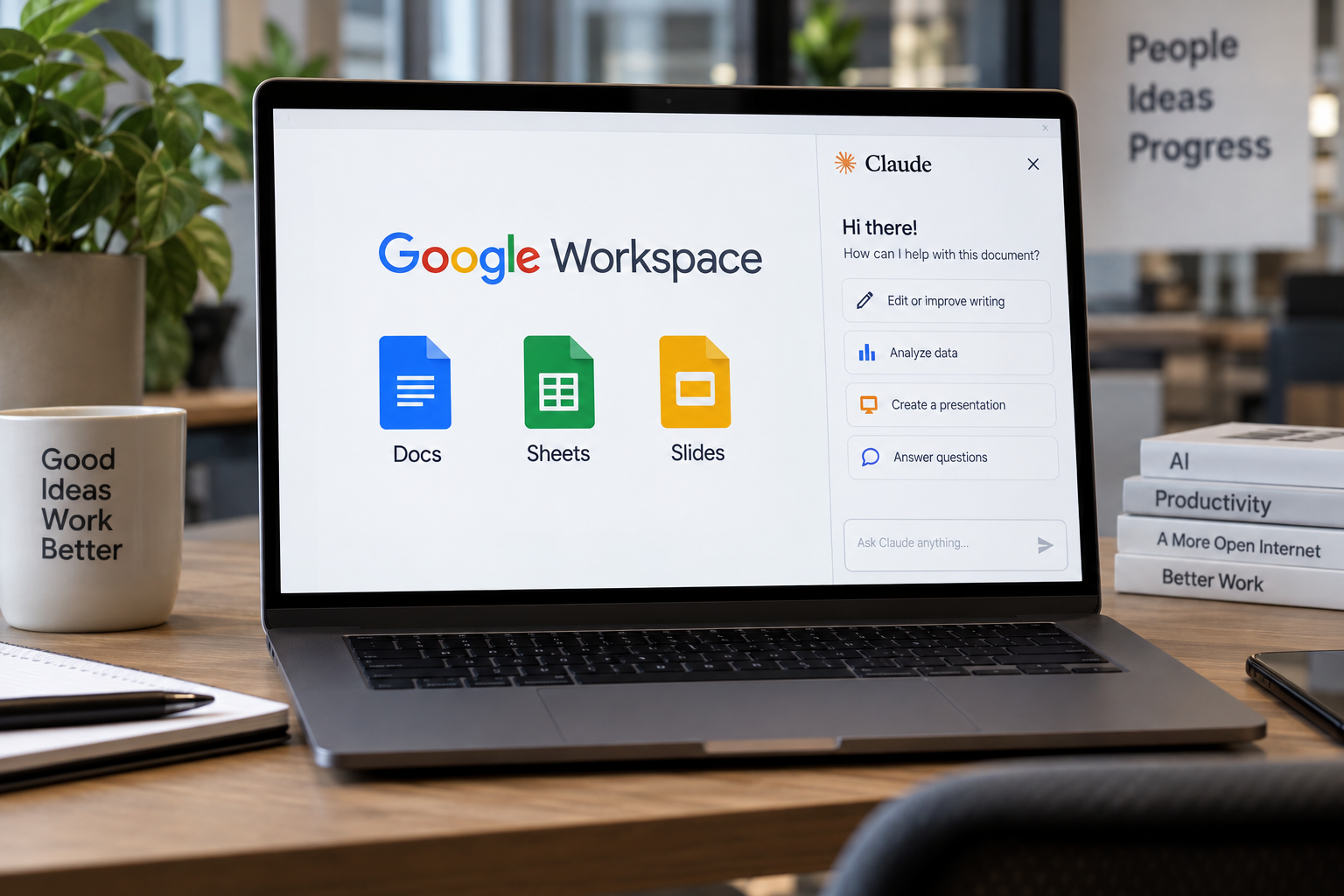 Claude Now Works Inside Google Docs, Sheets and Slides