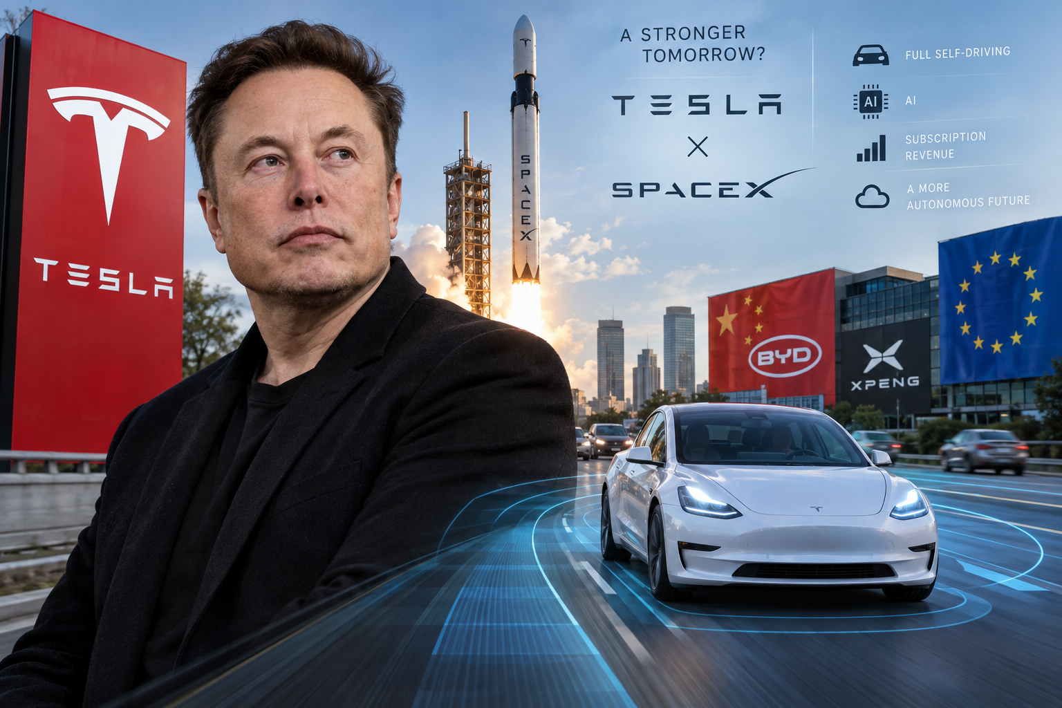 Tesla Bets on Self-Driving Software as It Explores a SpaceX Merger