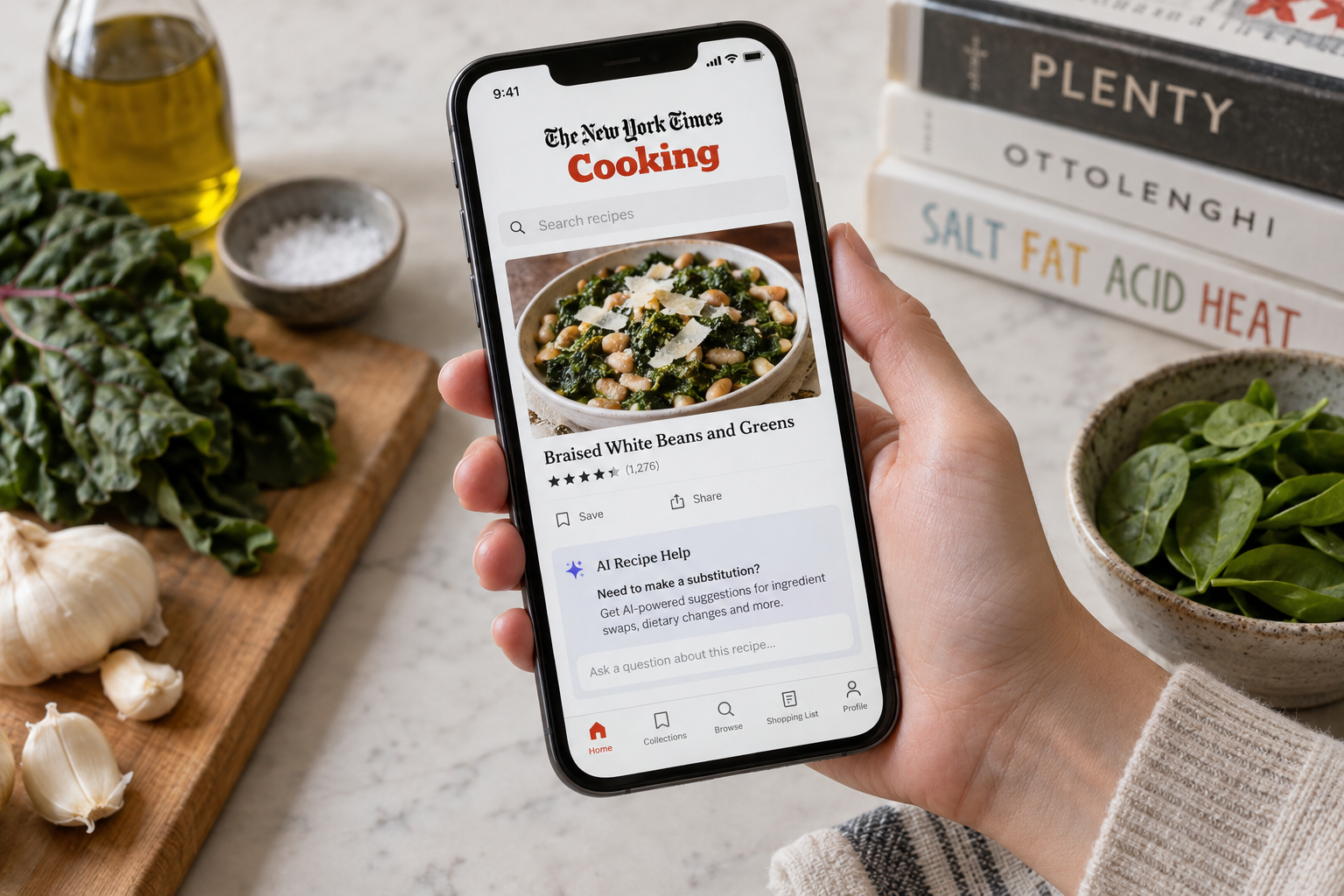 New York Times Adds AI Recipe Substitution Tool to Cooking App, and Readers Push Back