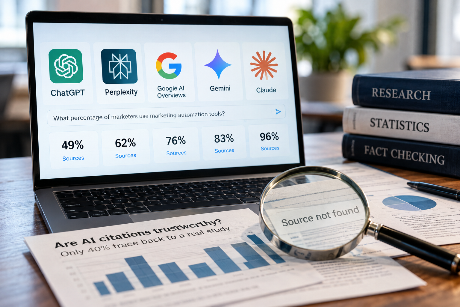 Only 40% of AI-Cited Statistics Trace Back to a Real Study, Test Finds