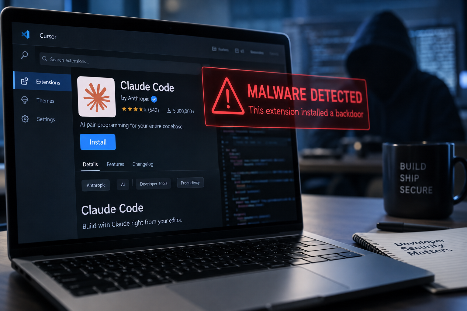 Tampered Claude Code Extension on Cursor Marketplace Installed Remote Access Backdoor