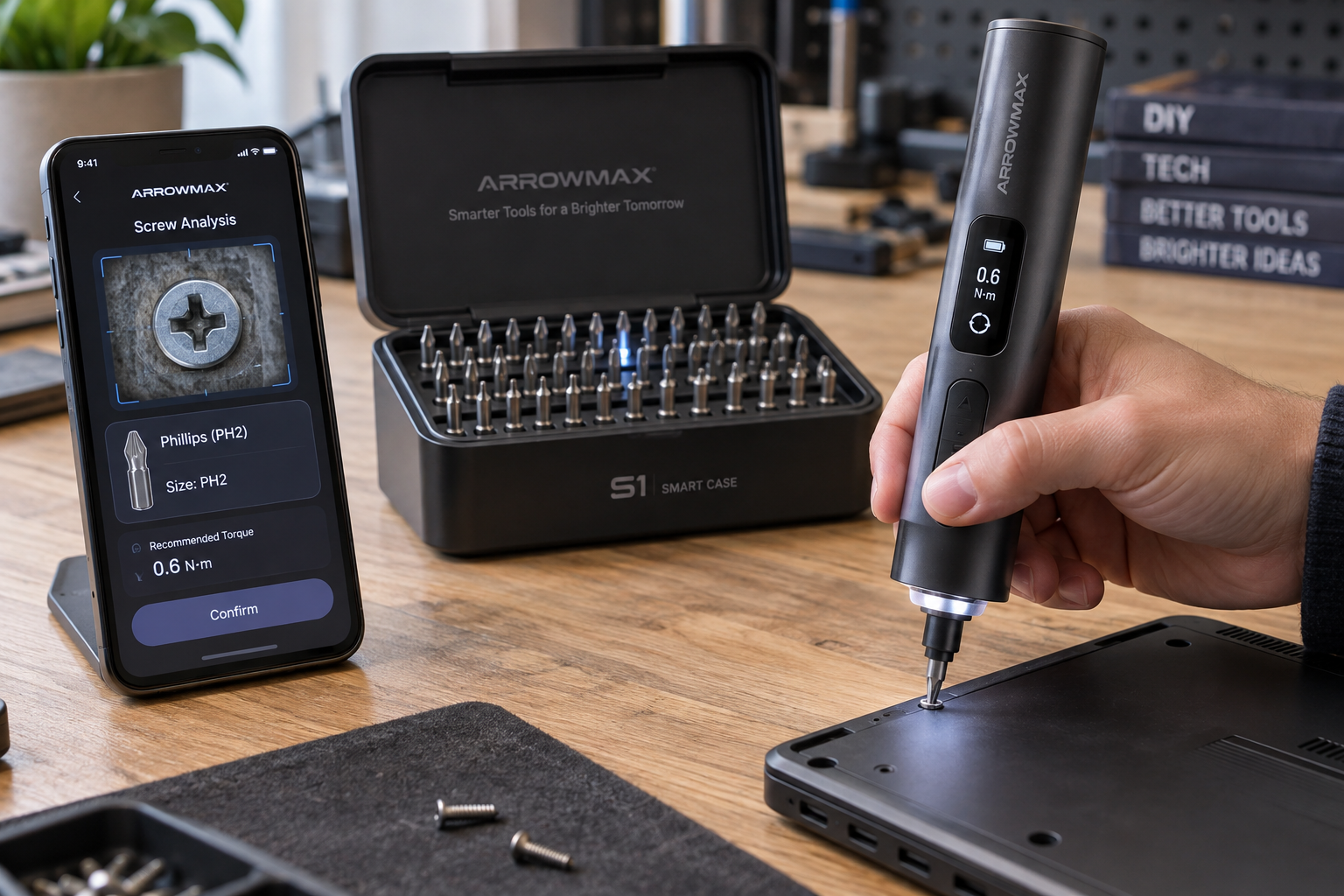 Arrowmax's Arrowspace S1 Uses a Camera and AI to Pick the Right Screwdriver Bit